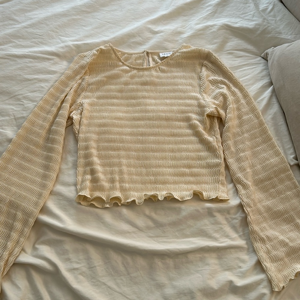 Cropped sheer long sleeve